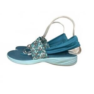 Vionic Serene Tia Active Slingback Orthopedic Sandals Size 9 Teal Blue Princess